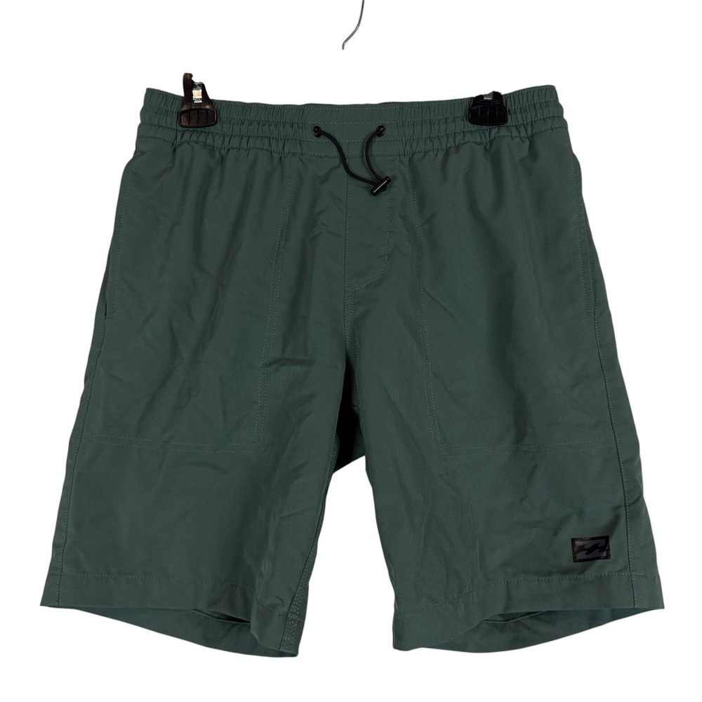Billabong Shorts Mens Small Green Swim Trunks Lined Elastic Waist Pockets Mesh